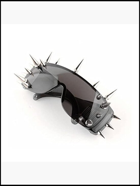 Shield Sunglasses with Metal Spikes, UV400 Protection, Oversized Fit main image 7